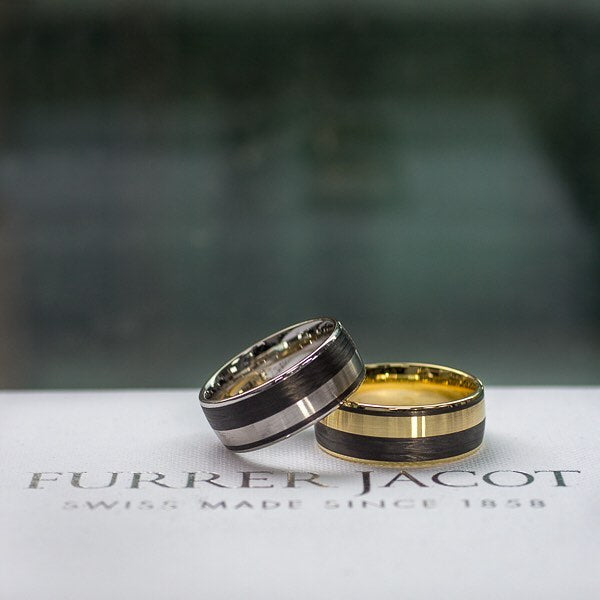 Mens wedding bands white gold and yellow gold