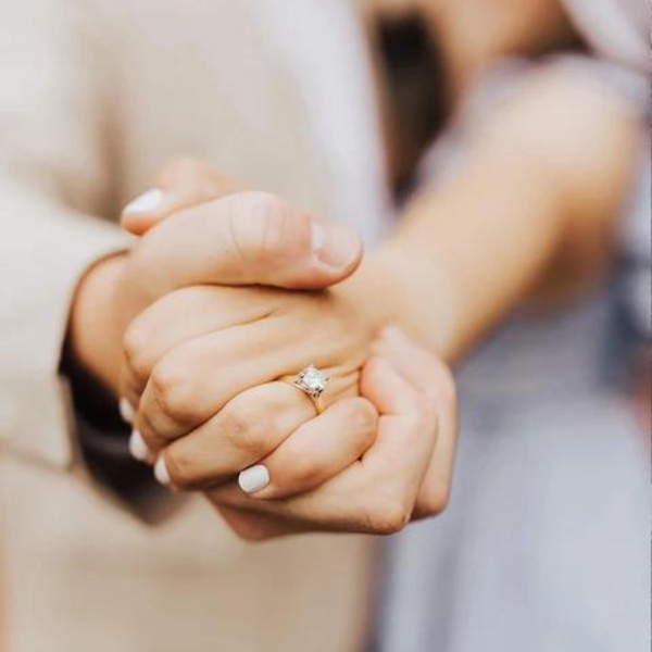 diamond ring on hand