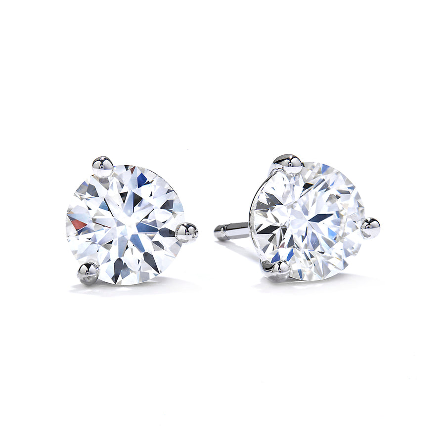 Three-Prong Stud Earrings