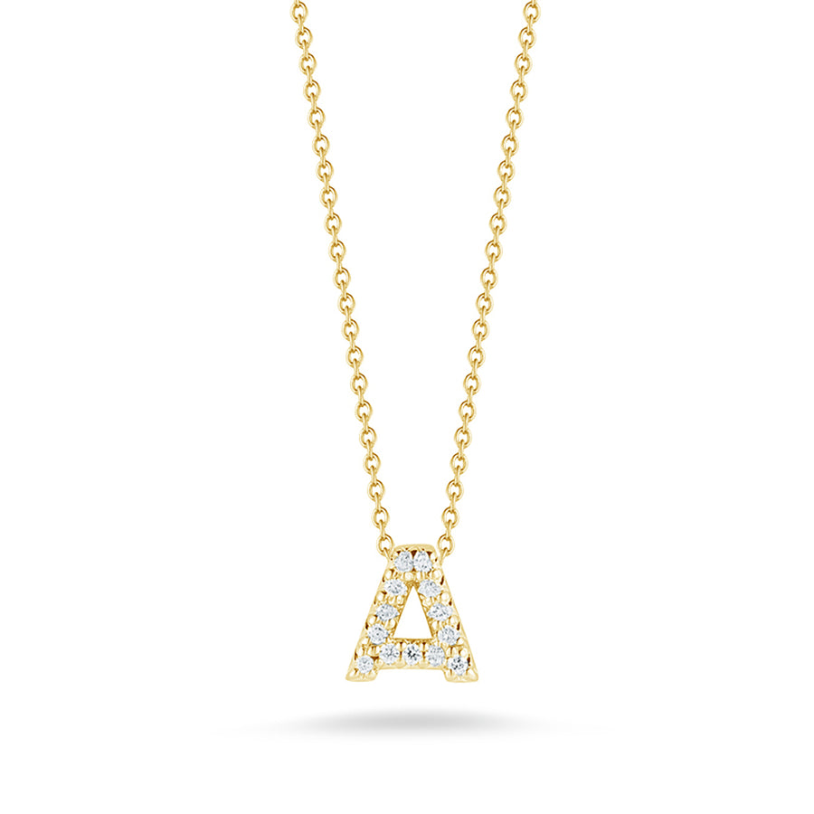 0.06ct Diamond Love Letter "A" Pendant in 18K Yellow Gold