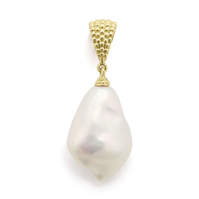 13x17mm Baroque Pearl Luna Pendant in 18K Yellow Gold, without chain