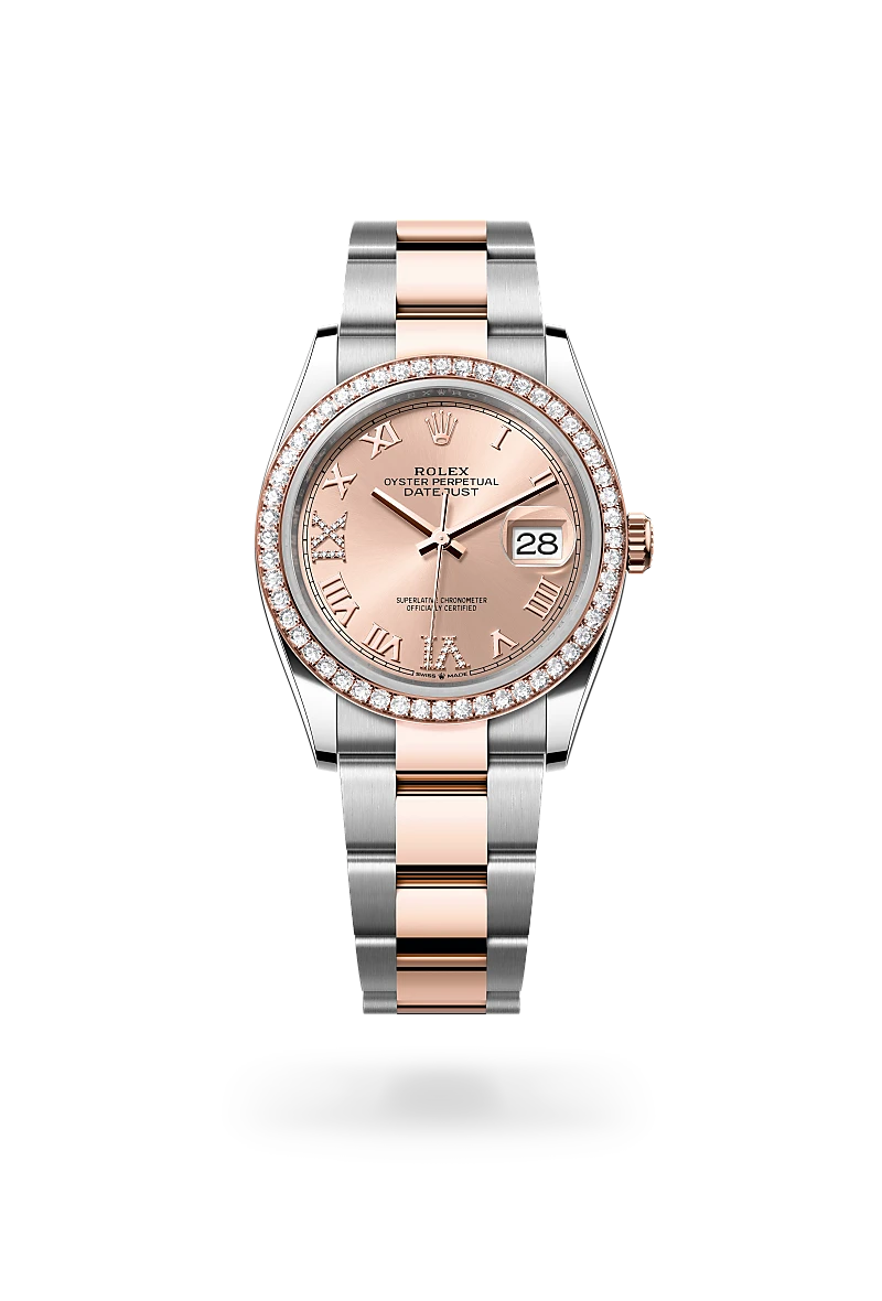 rolex Datejust in Everose Rolesor - combination of Oystersteel and Everose gold, M126281RBR-0016 - Sylvan's Jewelers