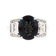 Natural Brazilian Alexandrite and Diamond Ring