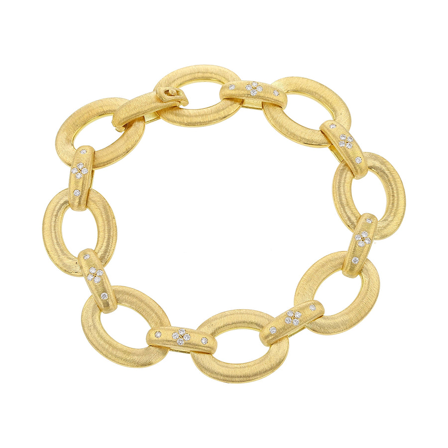 0.40ct Diamond Duchessa Small Oval Link Bracelet in 18K Yellow Gold
