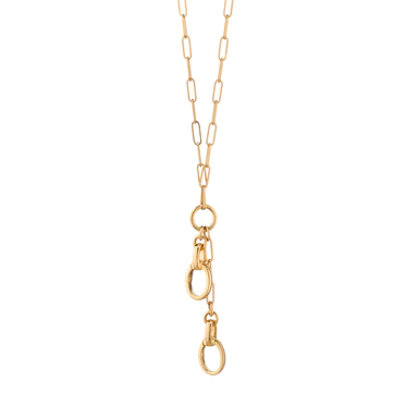 Paperclip Link Chain Necklace in 18K Yellow Gold 18in