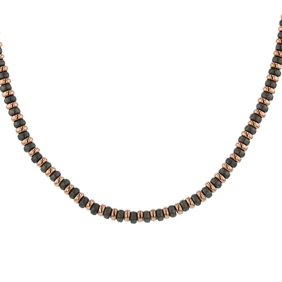 Necklace in 14K Rose Gold and Sterling Silver, 24"