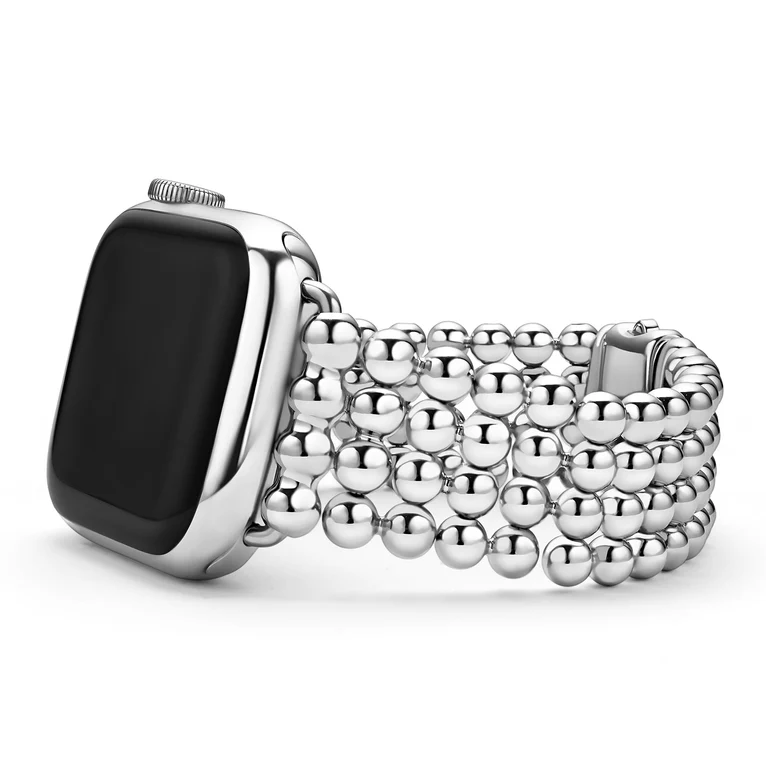 38mm Smart Caviar Infinite Apple Watch Band in Sterling Silver Size 7