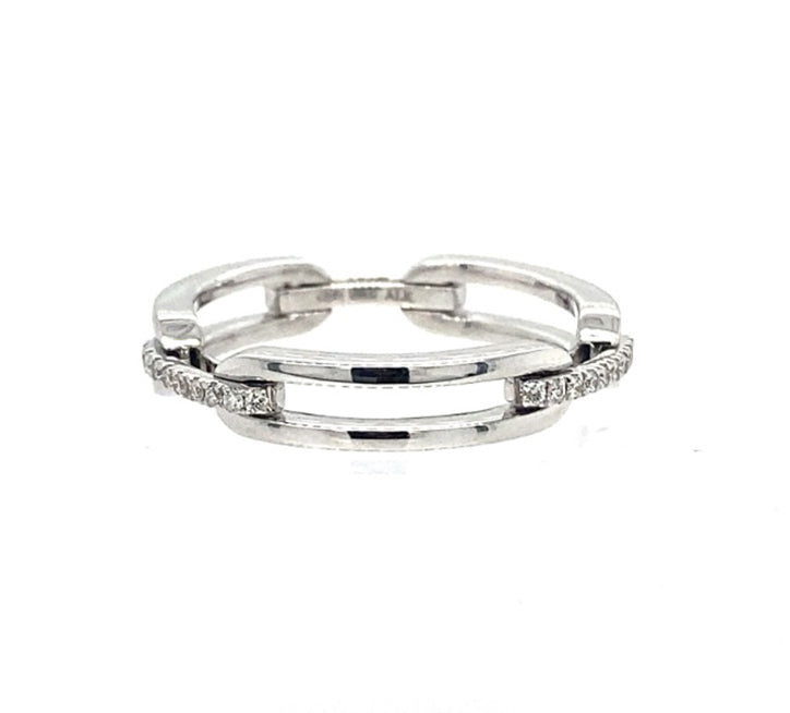 0.18ct Diamond Eternity Link Ring in 18K White Gold, Size 9.5