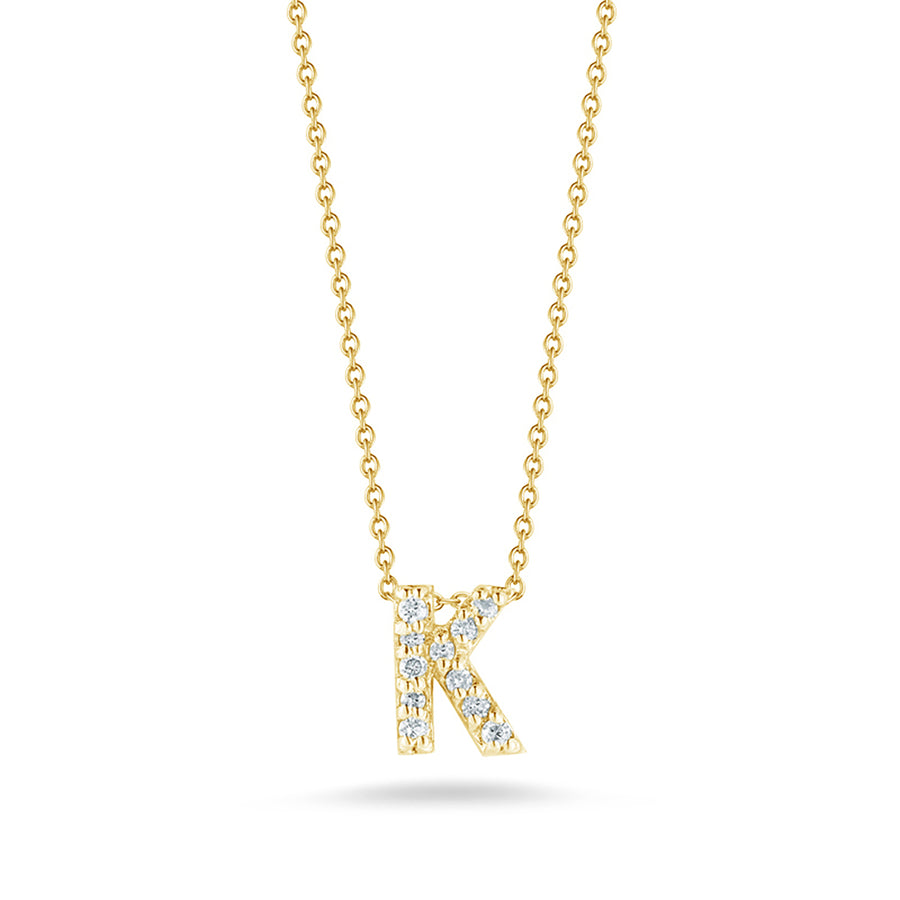 0.05ct Diamond Love Letter "K" Necklace in 18K Yellow Gold