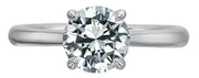 Classic Solitaire Semi-Mount Ring in 18K White Gold and Platinum for Round Center