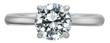 Classic Solitaire Semi-Mount Ring in 18K White Gold and Platinum for Round Center