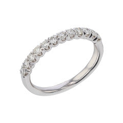 Diamond Wedding Band in 14K White Gold, Size 6.25
