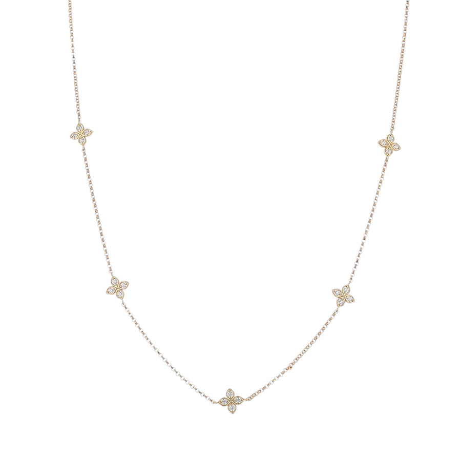 0.22ct Diamond 5-Station Love by the Yard Adjustable Necklace in 18K Rose Gold 14–17"