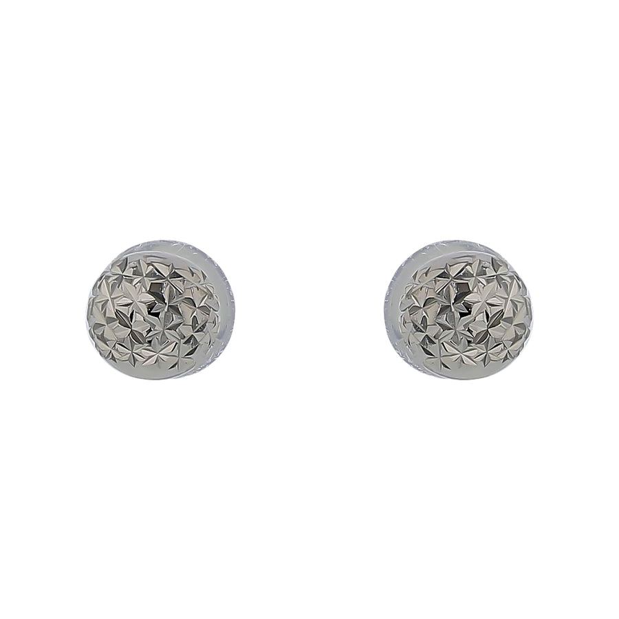 Lunar Textured Stud Earrings in Platinum, 4.3mm