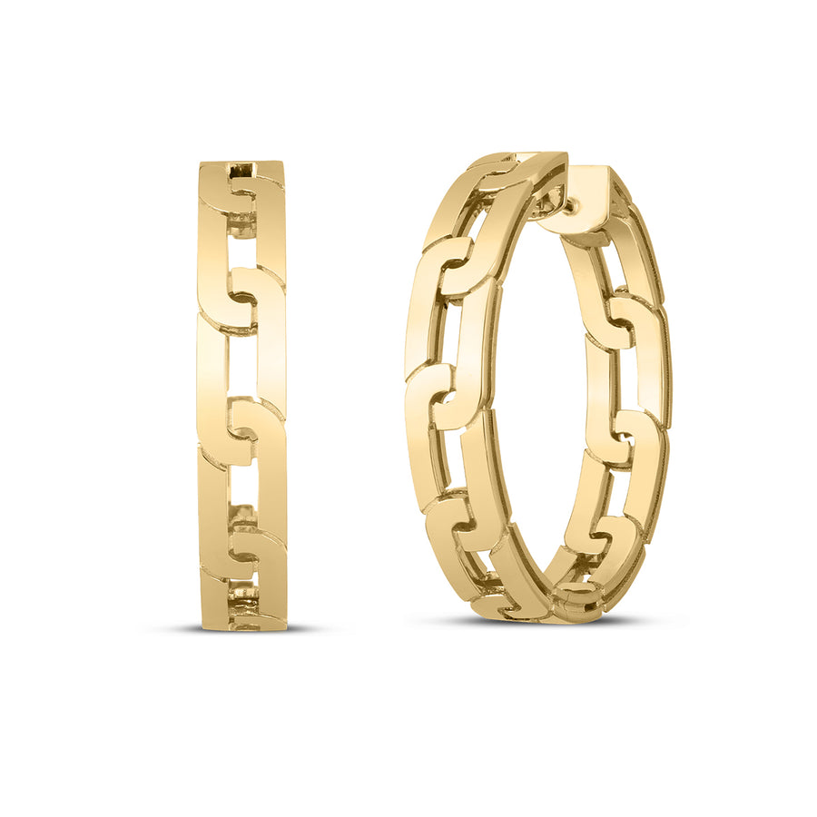 25mm Navarra Hoop Earrings in 18K Yellow Gold