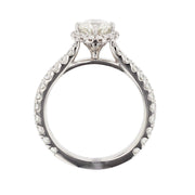 18K White Gold Round Diamond Halo Engagement Ring