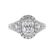 L'Amour Oval Diamond Engagement Ring in 18K White Gold