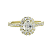 L'Amour Crisscut Oval Diamond Engagement Ring