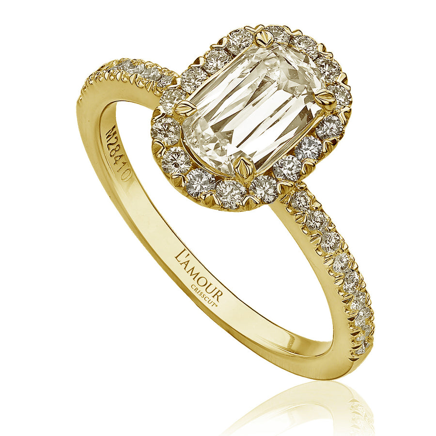 L'Amour Crisscut Oval Diamond Engagement Ring