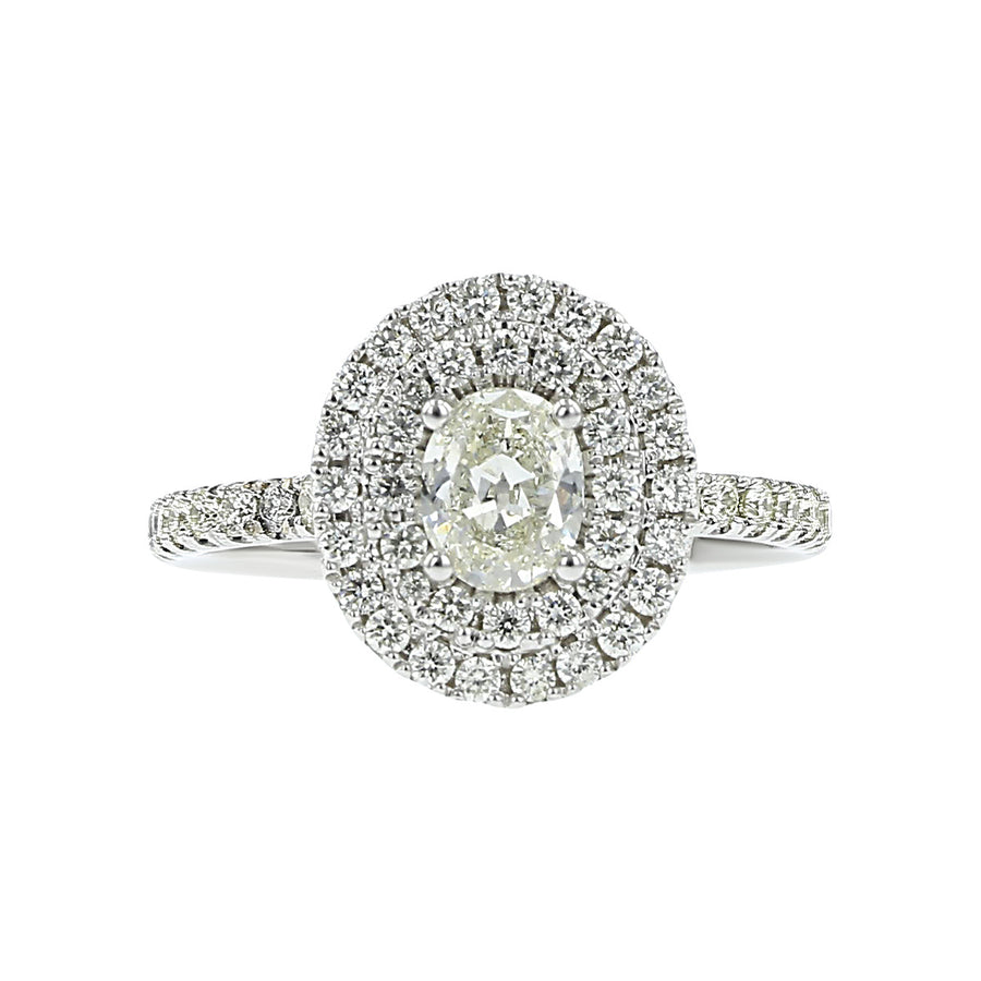 Oval Double Halo Diamond Engagement Ring