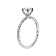 Fire & Ice Diamond Engagement Ring in 18K White Gold, Size 6.5