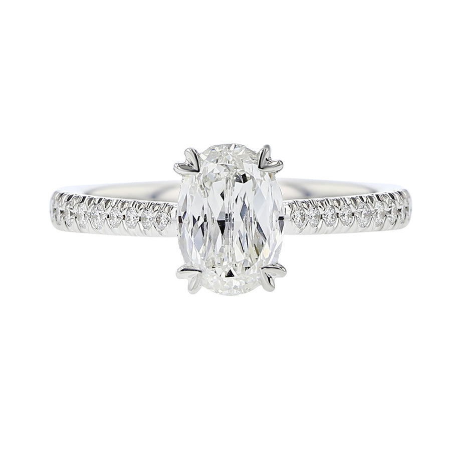 L'Amour Crisscut Oval Diamond Engagement Ring