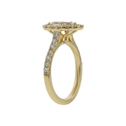 14K Gold Pear-Shaped Diamond Halo Engagement Ring