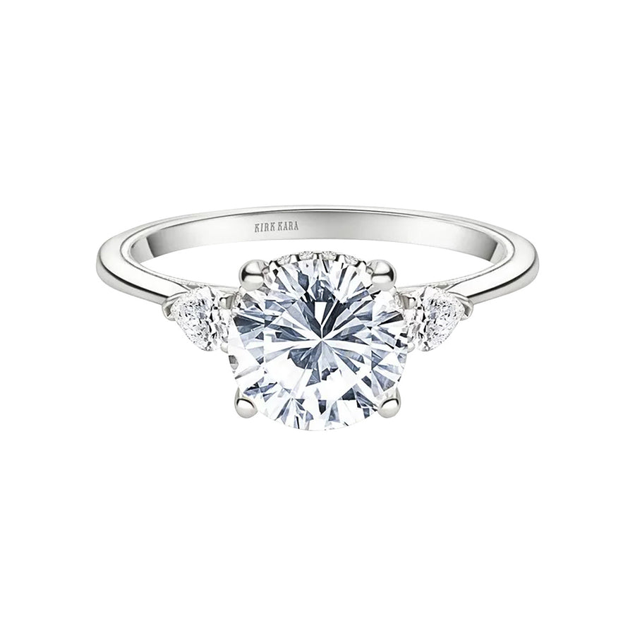 Hidden Halo Classic Three Stone Engagement Ring Setting