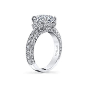 Platinum Scallop Kotlar Cushion Diamond Ring