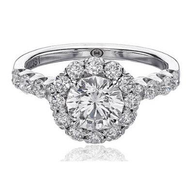 Halo Crisscut Diamond Engagement Ring