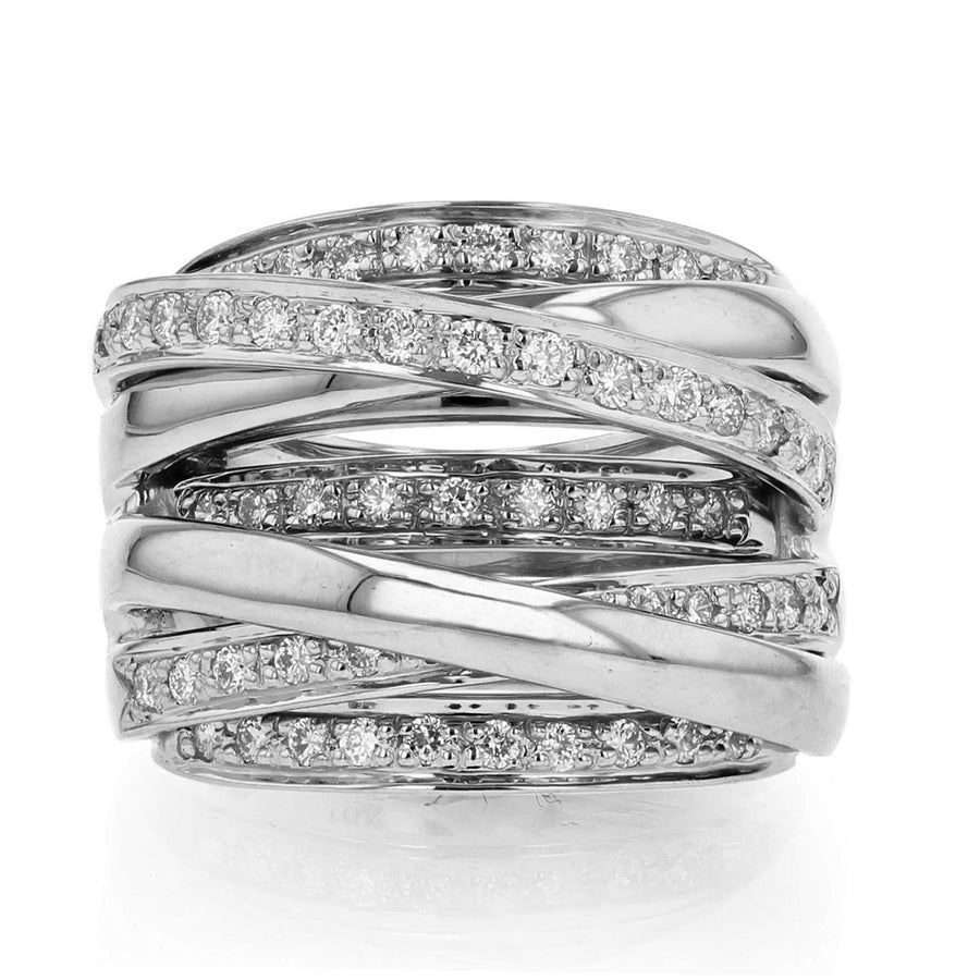 14K Multi Row Diamond Band
