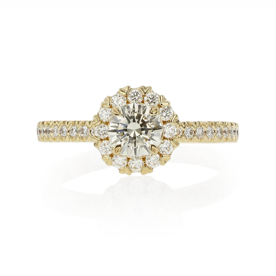 Crisscut Diamond Halo Engagement Ring