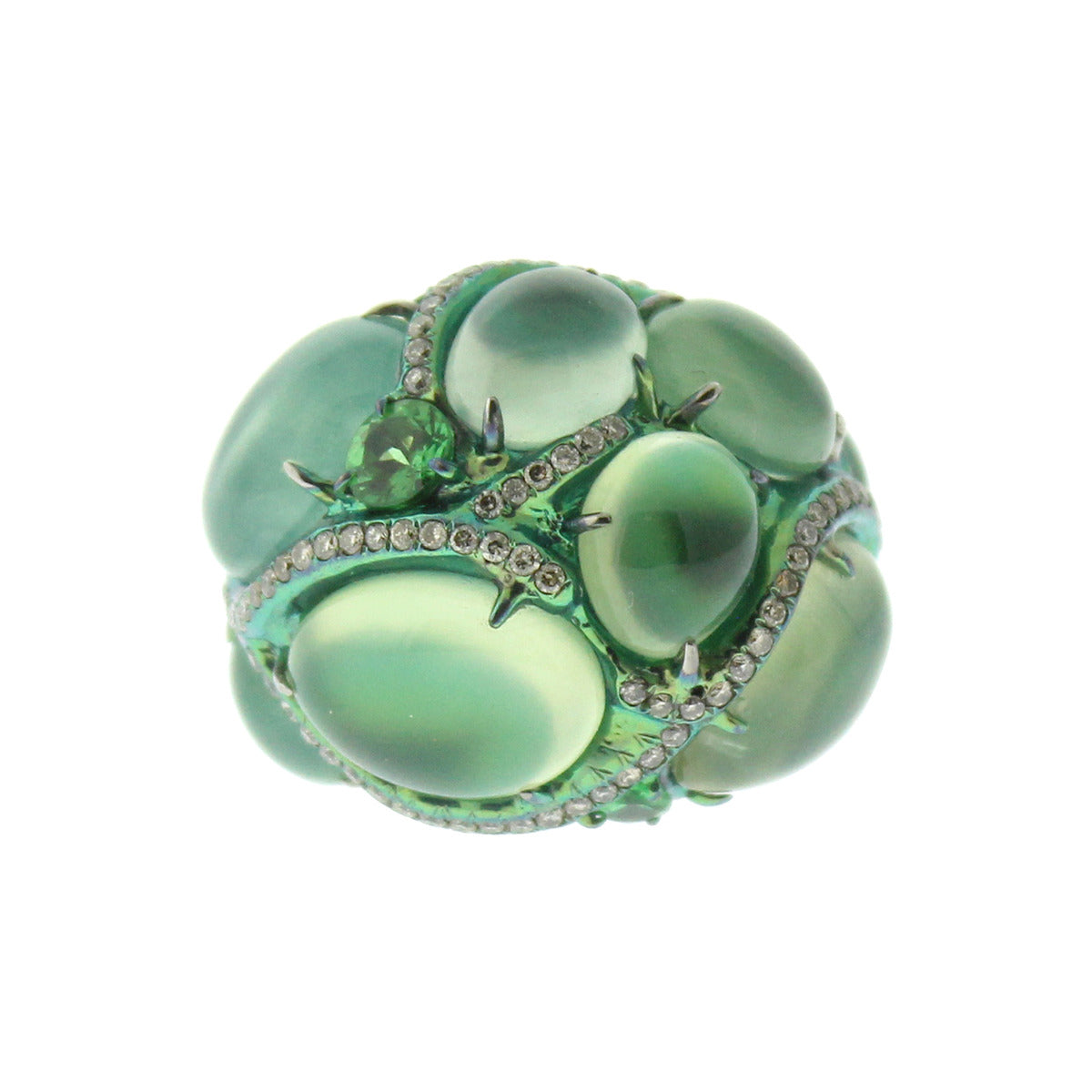 Prenite, Tsavorite and Diamond Ring | Sylvan's Jewelers