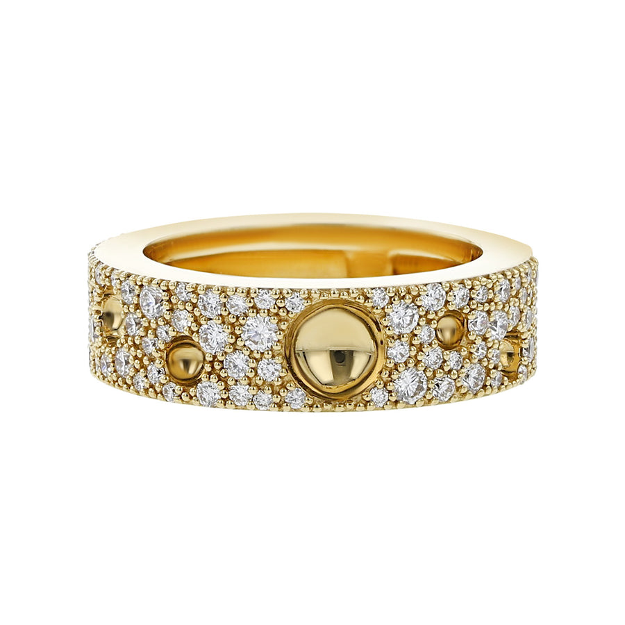 18K Gold Pave Diamond Pois Moi Luna Ring
