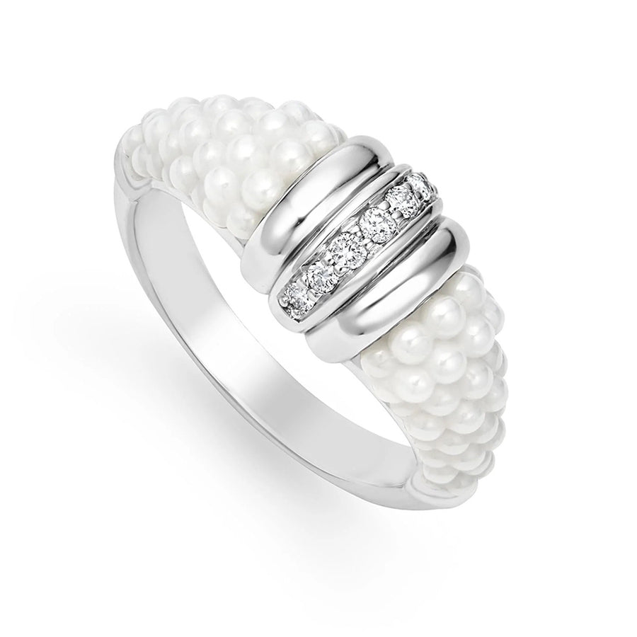 Ceramic Diamond Stacking Ring