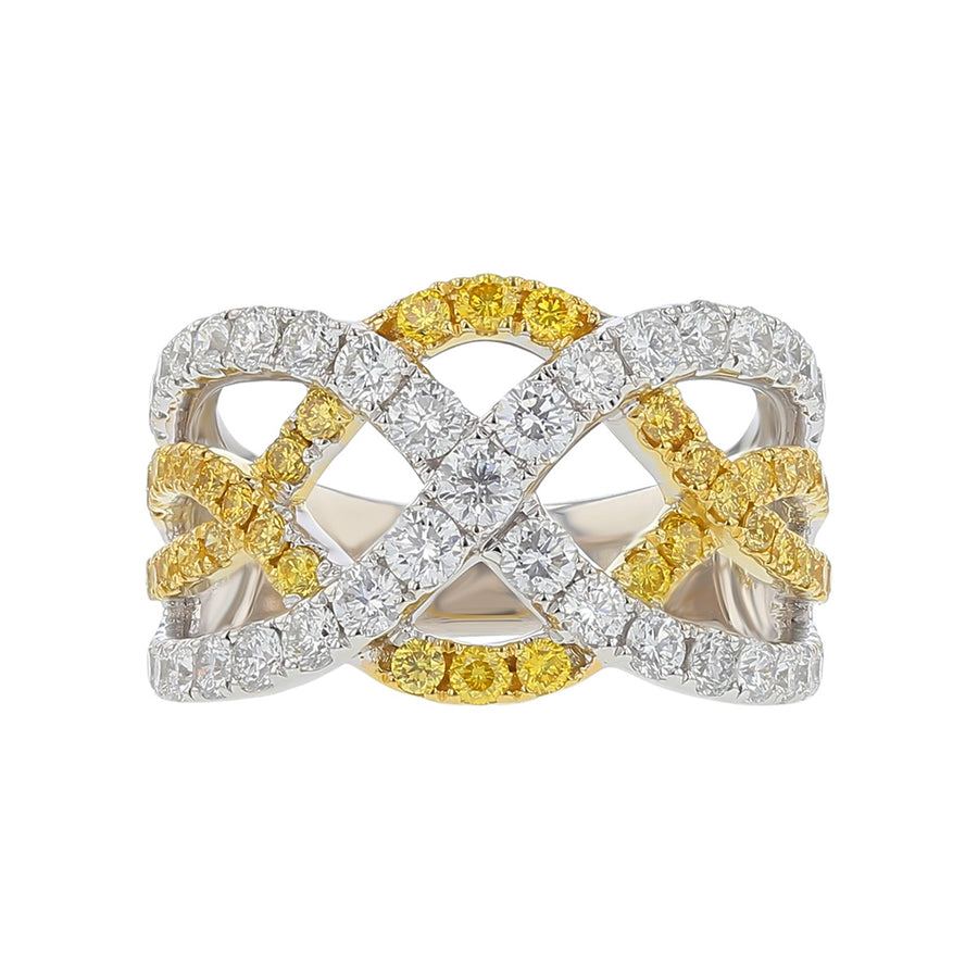 Diamond Crossover Pastel Ring