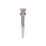 Platinum Pink Sapphire and Diamond Ring