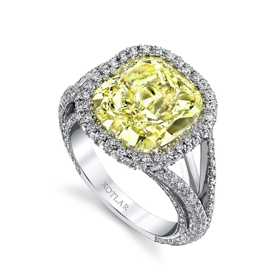 Luminesce Fancy Yellow Diamond Halo Ring