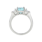 Mozambique Tourmaline and Diamond 3-Stone Ring