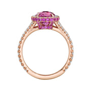 Pink Sapphire and Diamond Ring