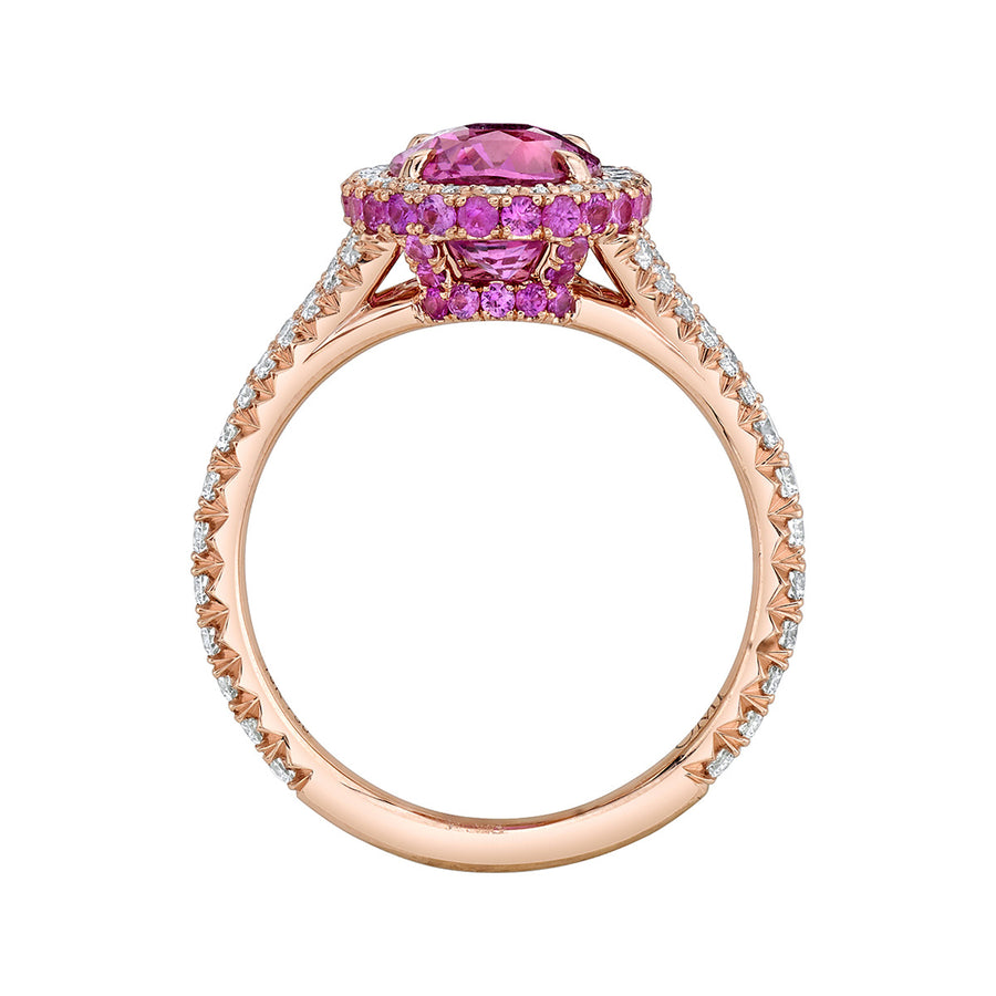 Pink Sapphire and Diamond Ring