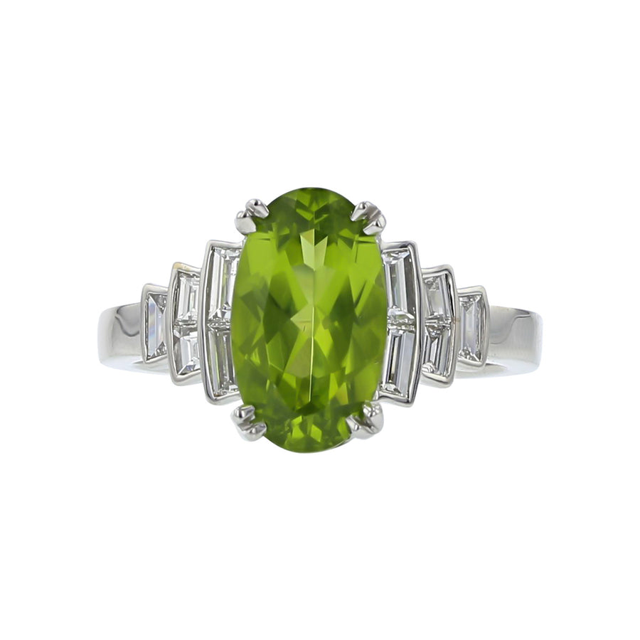 Peridot and Diamond Ring