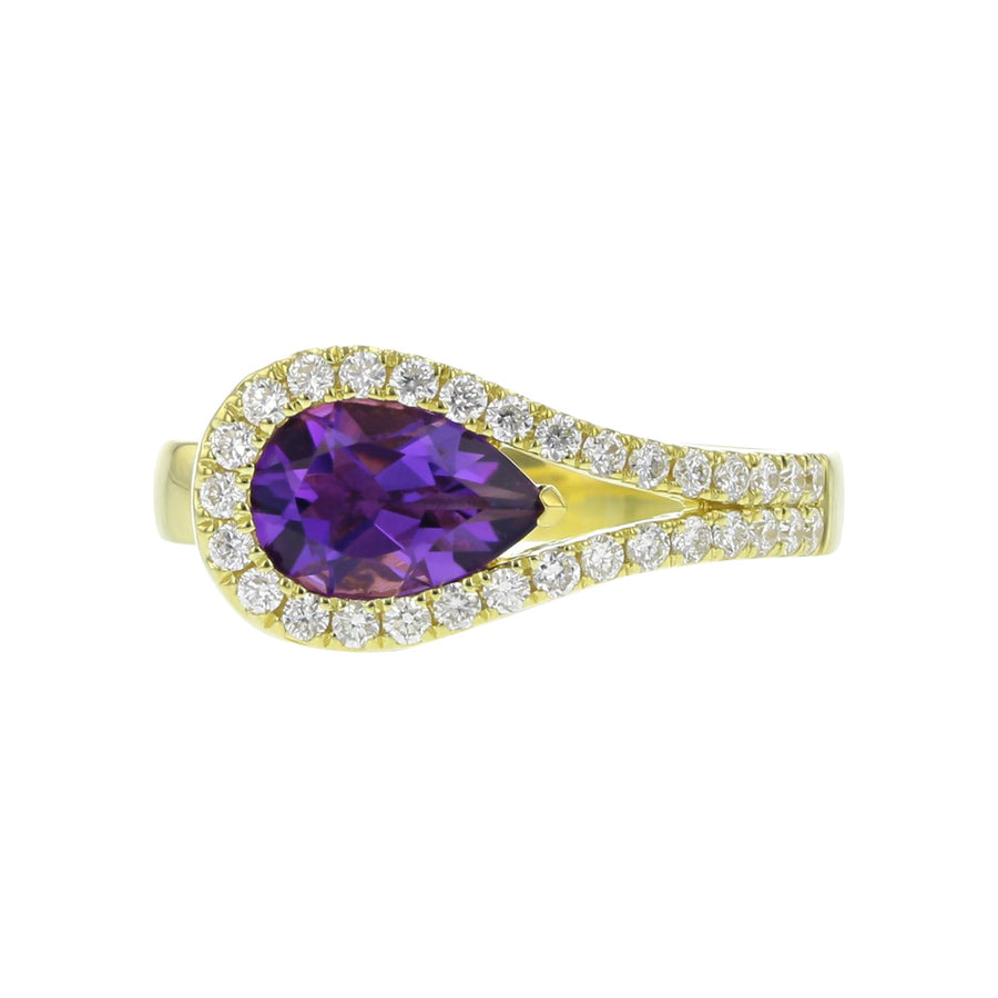 Amethyst and Diamond Lasso Ring