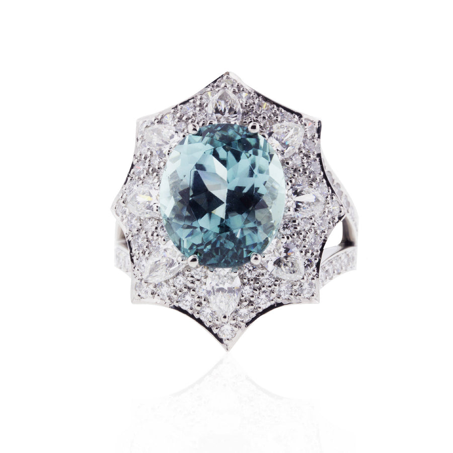 Platinum Paraiba Tourmaline Diamond Ring