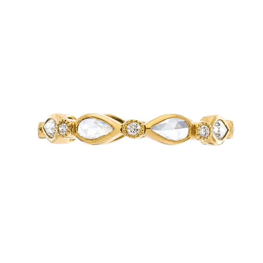 Fine Vine Pear Rose Cut Diamond Band