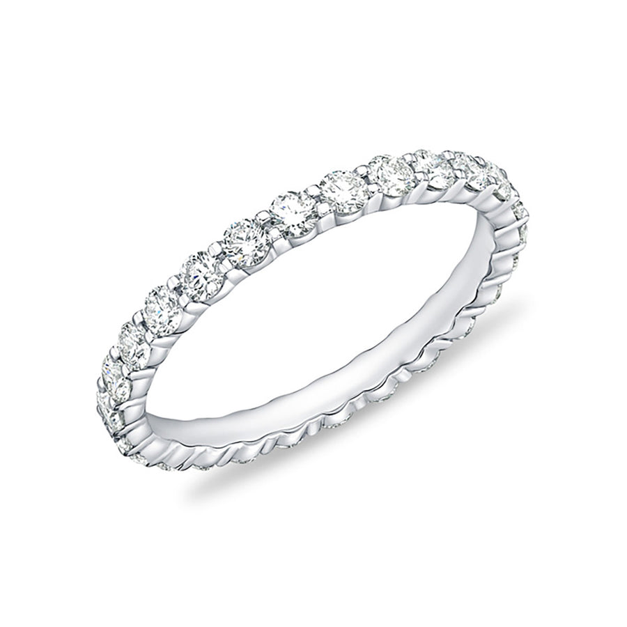 Petite Prong Diamond Eternity Band in Platinum, Size 6.5
