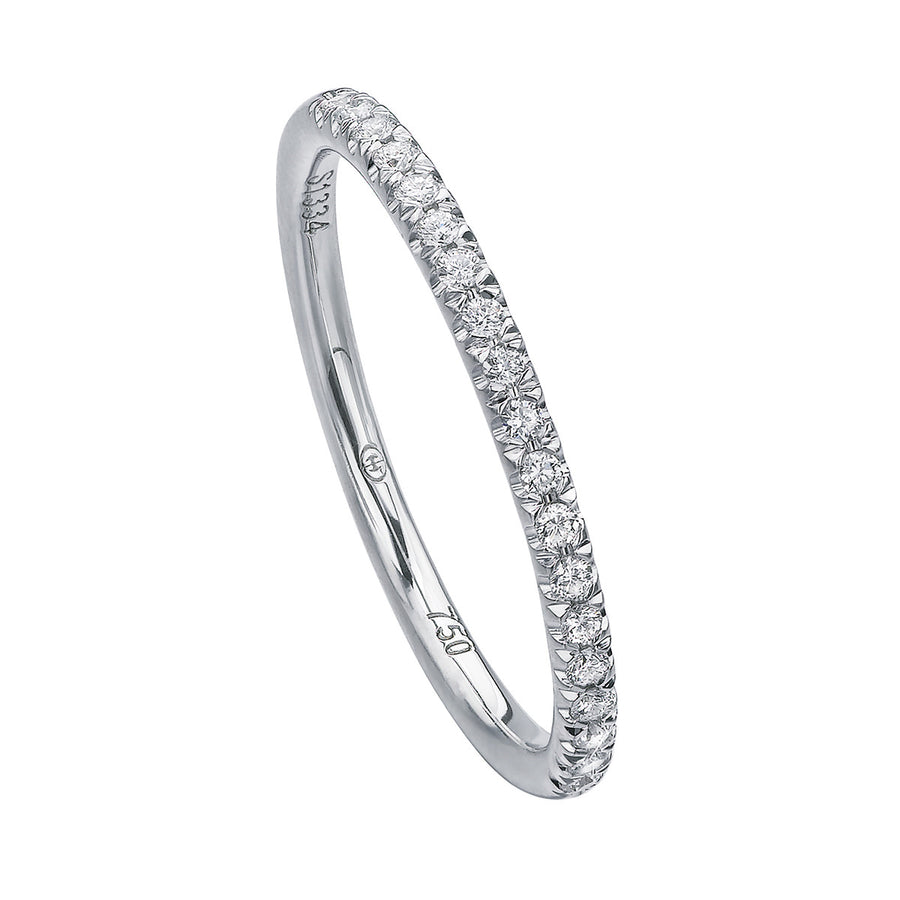 Diamond Wedding Band in 18K White Gold