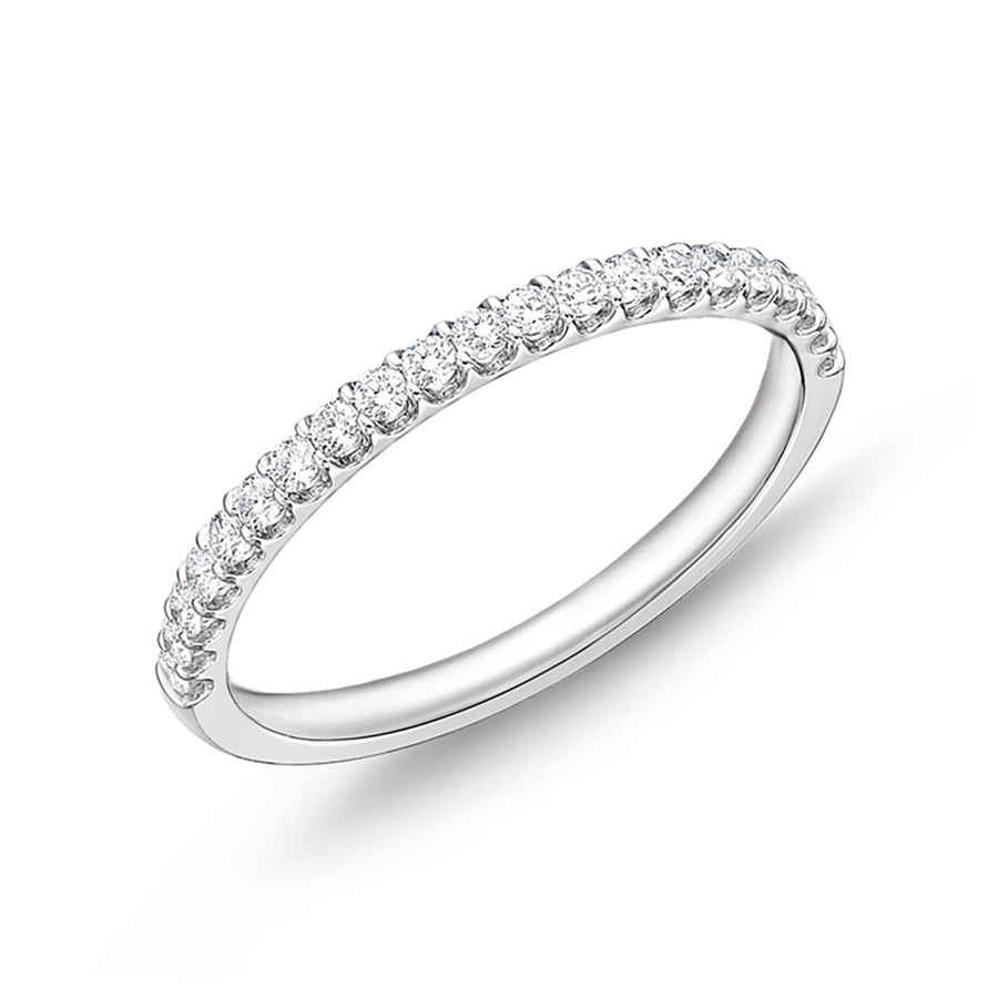 Odessa Half Round Diamond Band in Platinum, Size 6.5