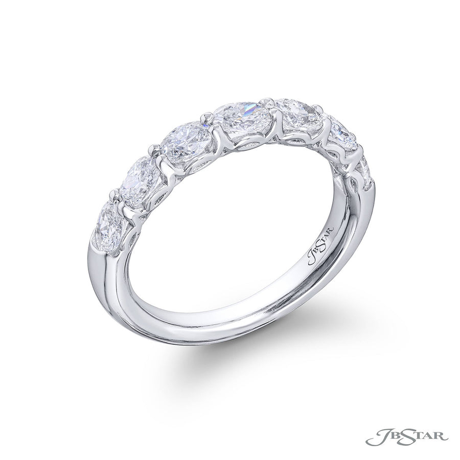 Platinum Oval Diamond Wedding Band