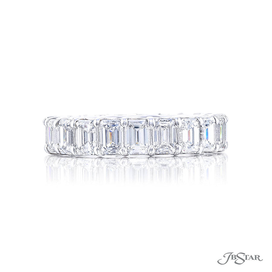 Platinum Emerald-cut Diamond Eternity Band